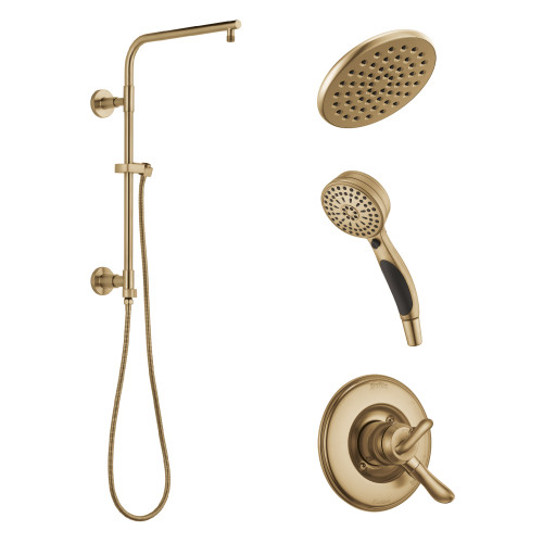 Delta KSH-T17094-52433-CZ Linden Round Emerge Shower Faucet Kit, Champagne Bronze