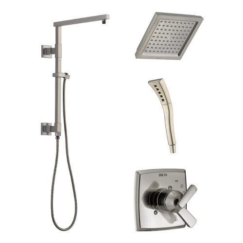 Delta KSH-T17064-62283-SS Ashlyn Square Emerge Shower Faucet Kit, Brushed Stainless
