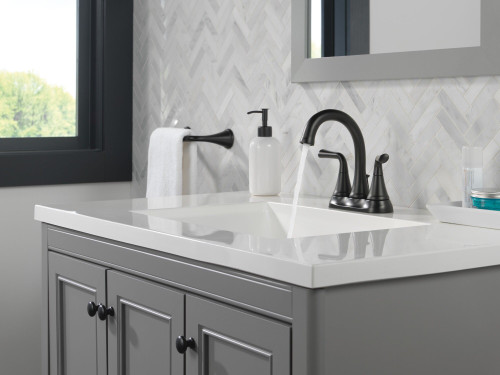 Delta 2533LF-BLMPU Kayra Two Handle Centerset Bathroom Faucet, Matte Black