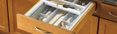 TW850-1-W Tableware Tray 8.75 - 11.75 in w. x 2.25 in h. x 17.25- 21 in d. White