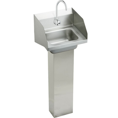 Elkay CHSP1716LRSSACMC Commercial Stainless Steel Handwash Sink Package with Single Faucet Hole in Buffed Satin