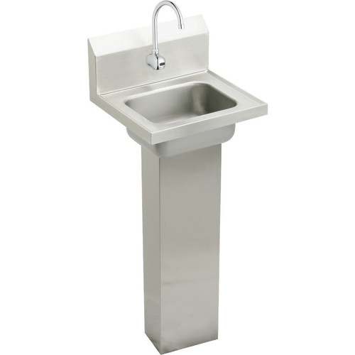 Elkay CHSP1716SACTMC Commercial Stainless Steel Handwash Sink Package with Single Faucet Hole in Buffed Satin