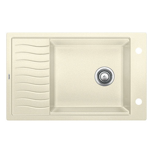 19.6875-In X 30.6875-In Single-Basin Granite Drop-In Or Undermount 2-Hole Residential Kitchen Sink With Drainboard in Biscuit