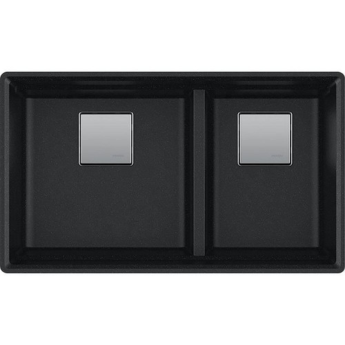 32" Double Basin Undermount Granite Kitchen Sink in Onyx