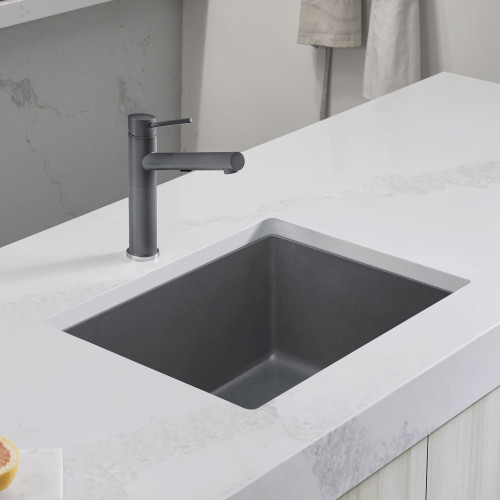 17.75-in x 23.5-in Granite 8.625-in Deep Kitchen Sink, in Cinder