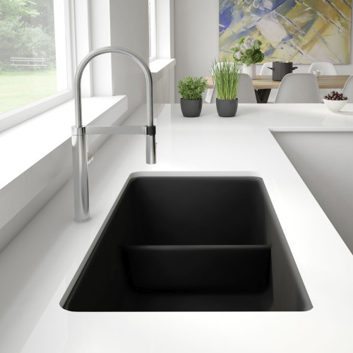 18-in x 33-in Granite 9.5-in Deep Kitchen Sink, in Anthracite