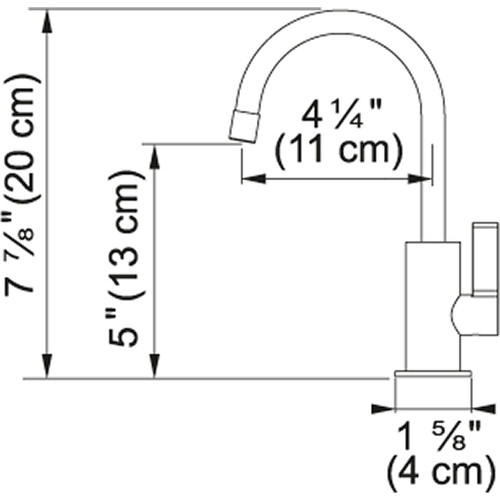 Hot Water Faucet In Polished Chrome