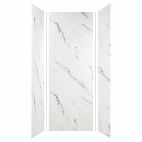 Transolid EWK363696-41 Expressions 36" X 36" X 96" 3-Piece Shower Wall Trimmable Kit, In Bianca
