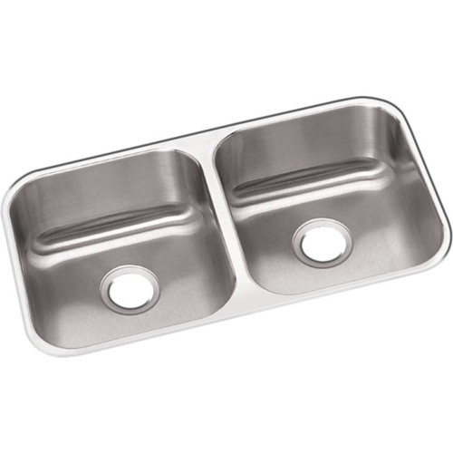 Dayton DXUH3118 Stainless Steel Double Bowl Undermount Sink in Radiant Satin