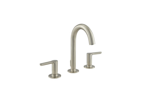 Widespread Faucet with SC Drain and Lever Handles in Brushed Nickel