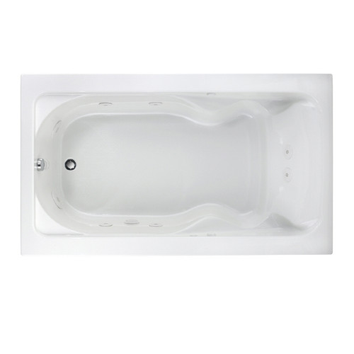 72-in. Whirlpool Bathtub with Reversible Drain and AcuMassage Jets in White