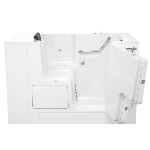 32-in. x 52-in. Outward Opening Door Walk-In Whirlpool Massage Bathtub with Right Door/Drain in White