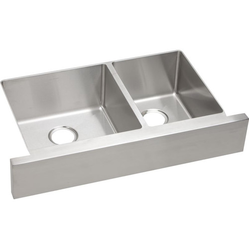 Stainless Steel Double Bowl Apron Front Undermount Sink in Polished Satin