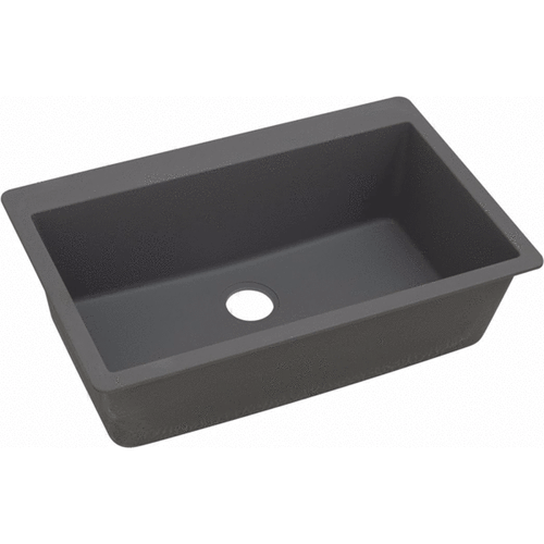 33" x 20-7/8" x 9-7/16" Quartz Single Bowl Drop-in Sink in Dusk Gray