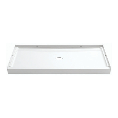 60-in x 34-in Shower Base, Walls and Door Kit, in White/Nickel with Clear Glass