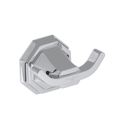 Deco Double Robe Hook in Polished Chrome