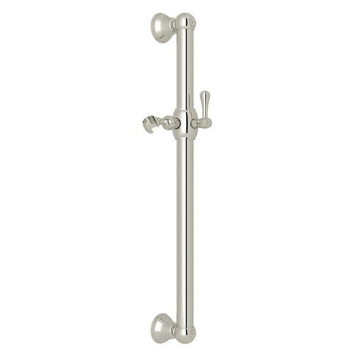24-in Decorative Grab Bar with Lever Handle Slider in Polished Nickel
