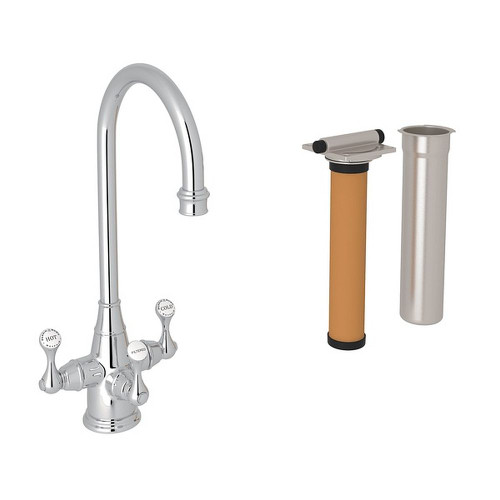 Georgian Era Filtration 3-Lever Bar/Food Prep Faucet Kit With Triflow Filter In Polished Chrome