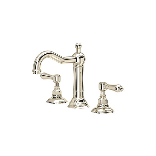 Rohl A1409LMPN-2 Acqui Column Spout Widespread Bathroom Fauce with Metal Lever Handlet, Polished Nickel