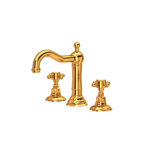 Rohl A1409XMIB-2 Acqui Column Spout Widespread Bathroom Faucet with Cross Handle, Italian Brass