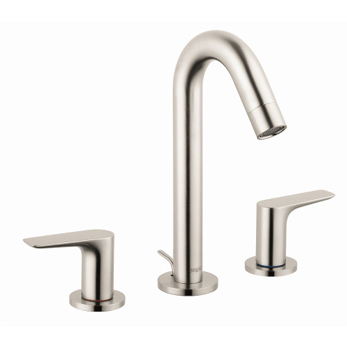 Hansgrohe 71533821 Logis Widespread Faucet 150 with Pop-Up Drain, 1.2 GPM, In Brushed Nickel