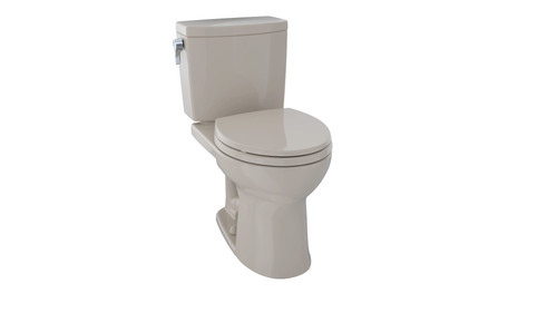 1.0 GPF Two-Piece Round Toilet with Single Flush and CeFiONtect Ceramic Glaze in Bone