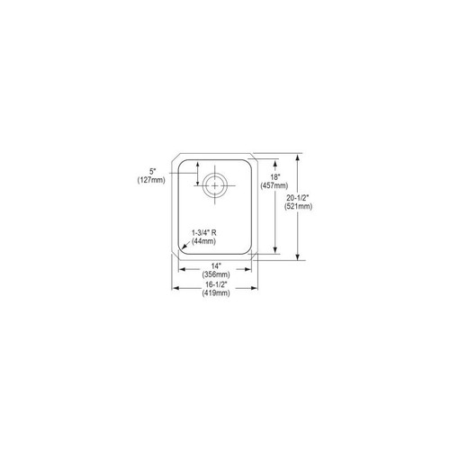 Elkay ELUH141810 Stainless Steel Single Bowl Undermount Sink in Lustrous Highlighted Satin