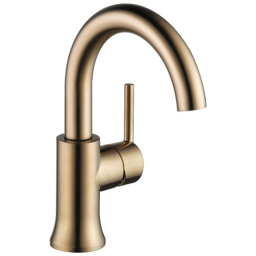Single Handle High-Arc Lavatory Faucet in Champagne Bronze Finish, 1.2gpm Flow Rate