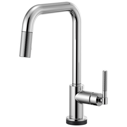 SmartTouch Pull-Down Faucet with Square Spout and Knurled Handle in Chrome Finish