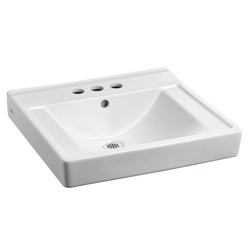 Everclean Wall-Hung Bathroom Sink with 4" Center in White
