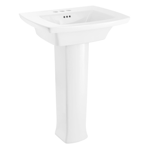 American Standard 0445400.020 Edgemere 4-in Centerset Pedestal Sink Top and Leg Combination, White