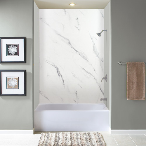 Transolid EWK603696-41 Expressions 36" X 60" X 96" 3-Piece Tub/Shower Wall Kit, In Bianca