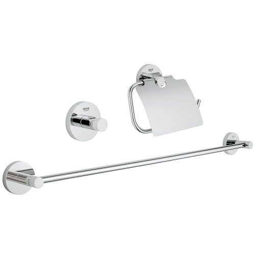 Grohe 40775001 Essentials 3-in-1 Guest Bathroom Accessories Set in StarLight Chrome