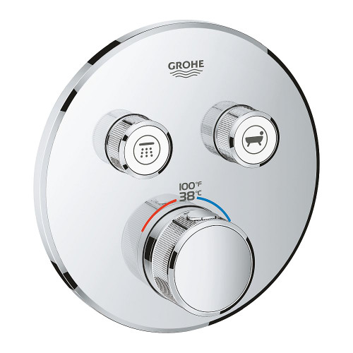 Grohe 29137000 Grohtherm SmartControl Dual Function Thermostatic Trim with Control Module in StarLight Chrome