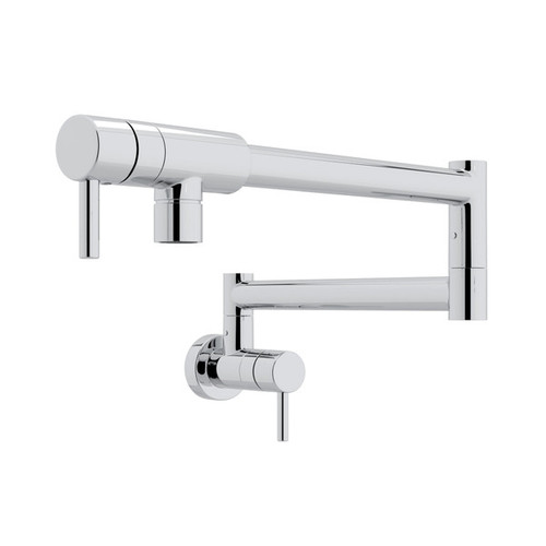 Rohl QL66L-APC-2 Modern Pot Filler with Metal Lever Handle, Polished Chrome