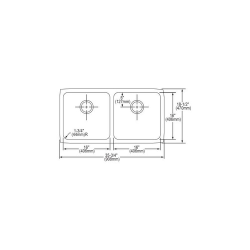 Elkay ELUH361710 Stainless Steel Double Bowl Undermount Sink in Lustrous Highlighted Satin
