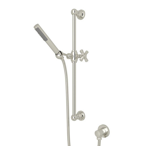 Single-Function Handshower Set with Cross Handle in Polished Nickel