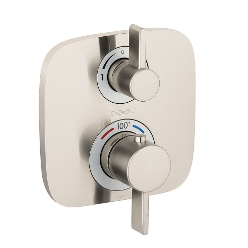 Hansgrohe 15708821 Ecostat E Thermostatic Trim with Volume Control and Diverter, In Brushed Nickel