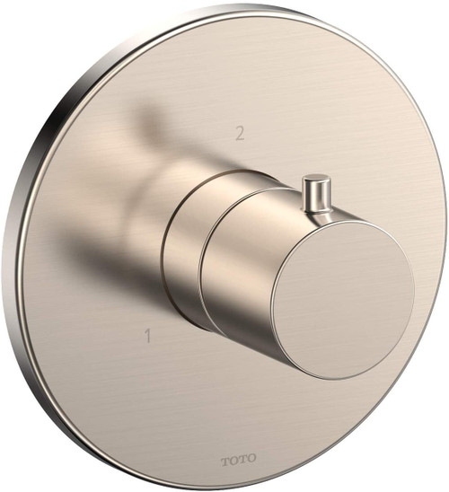 Round Three-way Diverter Trim in Brushed Nickel