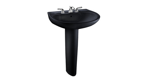 4" Faucet Center Pedestal Lavatory without CeFiONtect in Ebony
