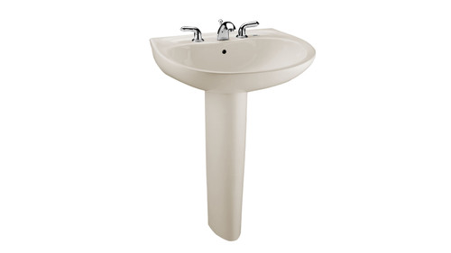 Single Hole Pedestal Lavatory with CeFiONtect in Sedona Beige