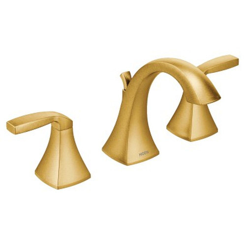 Two-Handle High Arc Bathroom Faucet in Brushed Gold