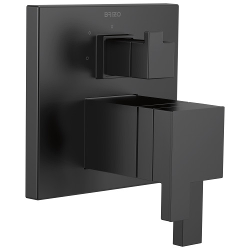 Tempassure Thermostatic Valve with Integrated 3-Function Diverter Trim in Matte Black