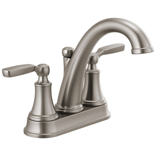 Delta 2532LF-SSTP Woodhurst Two Handle Tract-Pack Centerset Bathroom Faucet in Stainless