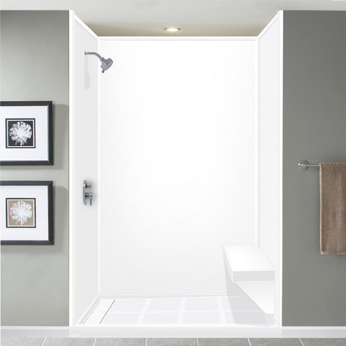 Transolid Studio Rectangular Shower Seat in White