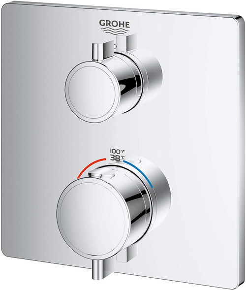 Grohe 24110000 Grohtherm Single Function 2-Handle Thermostatic Trim in StarLight Chrome Finish