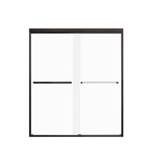 Transolid FBPT607008F-R-MB Frederick 57.75-59 in. W x 70 in. H Semi-Frameless Bypass Shower Door in Matte Black with Frosted Glass