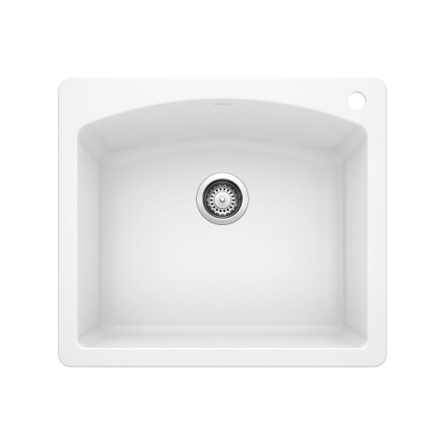 KA-440211 Diamond Single Bowl Dual Mount Sink Kit in White