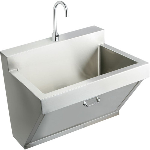 Elkay EWSF13026SACC Commercial Scrub Sink Package with Single Faucet Hole in Buffed Satin