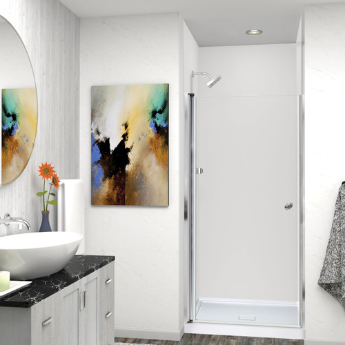 Transolid LSD287006C-PC Lyna 28-in x 70-in Pivot Shower Door, Polished Chrome 